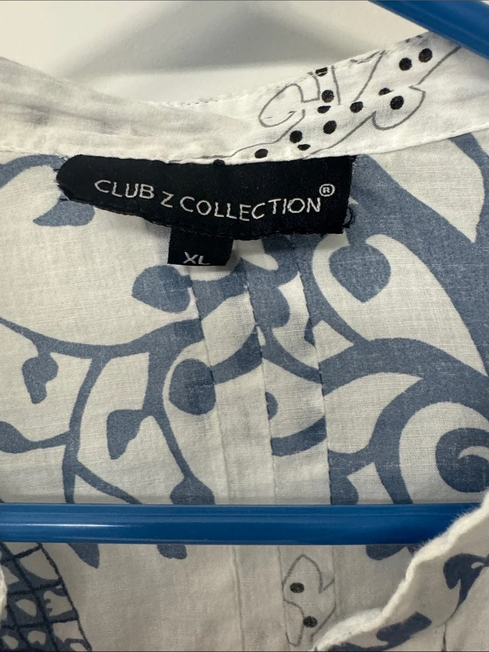 Cub Z collection Navy & Gray Printed Button-Front Swim Coverup